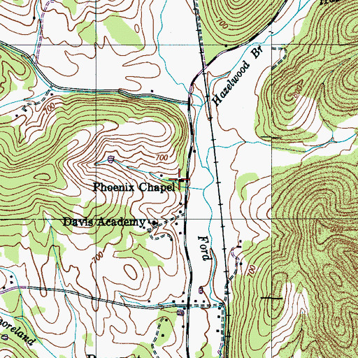 Topographic Map of Phoenix Chapel, TN