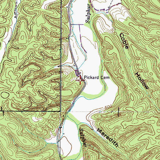 Topographic Map of Pickard Cemetery, TN