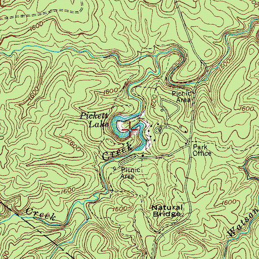 Topographic Map of Pickett Lake, TN