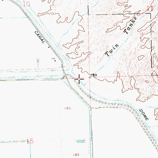 Topographic Map of Twin Tanks Wash, AZ