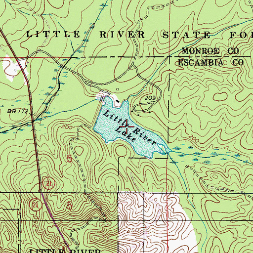 Topographic Map of Leo Williams Dam, AL