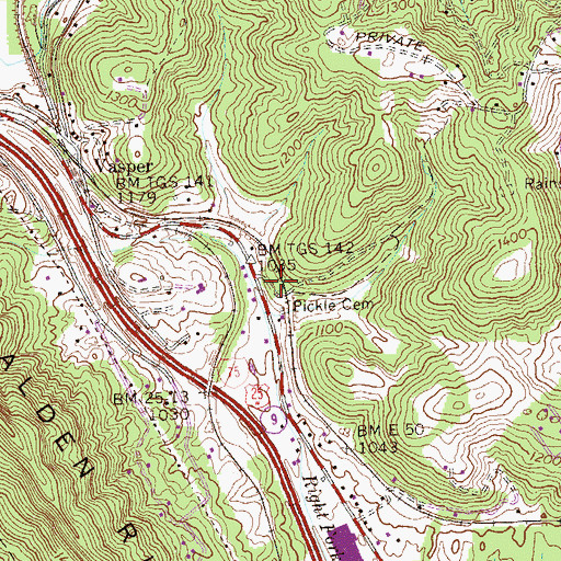 Topographic Map of Pickle Cemetery, TN