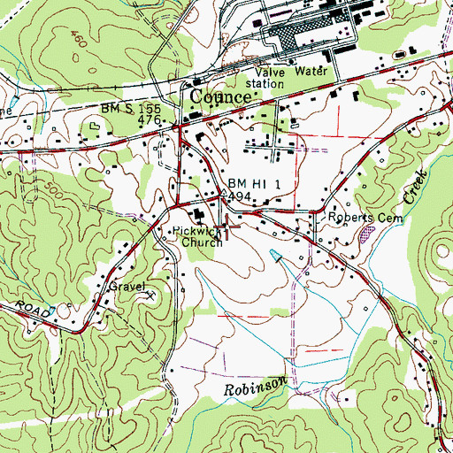 Topographic Map of Pickwick Church, TN