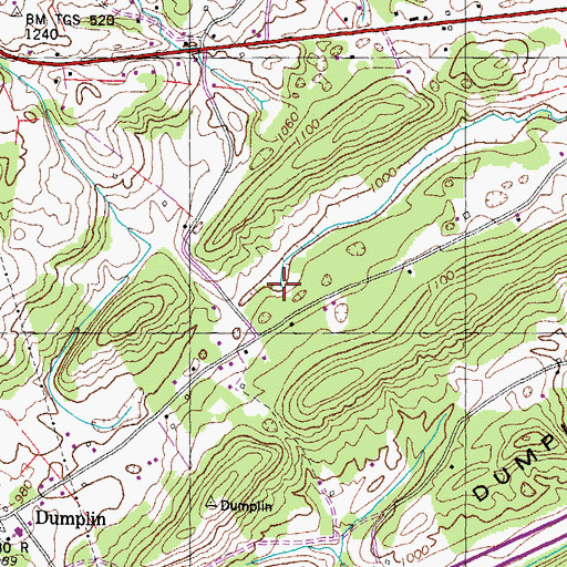 Topographic Map of Piedmont Branch, TN
