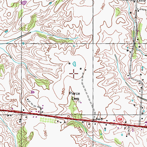 Topographic Map of Pierce Cemetery, TN