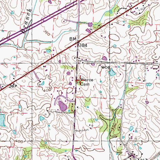 Topographic Map of Pierce Cemetery, TN