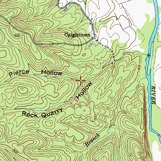 Topographic Map of Pierce Hollow, TN