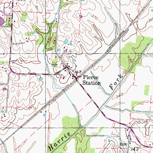Topographic Map of Pierce Station, TN