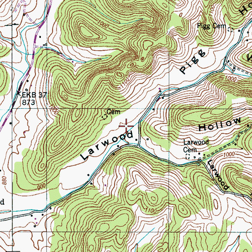 Topographic Map of Pigg Hollow, TN