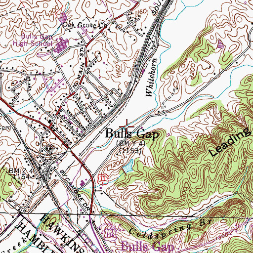 Topographic Map of Pikestaff Creek, TN