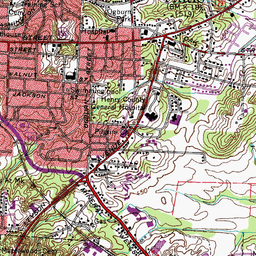 Topographic Map of Pilgrim Church, TN