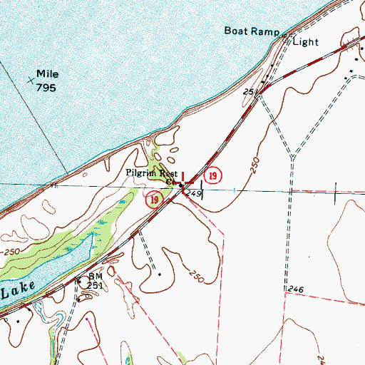Topographic Map of Pilgrim Rest Church, TN