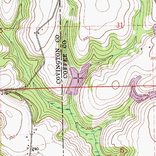 Topographic Map of Mallory Lake, AL