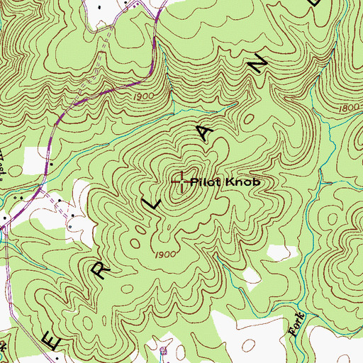 Topographic Map of Pilot Knob, TN