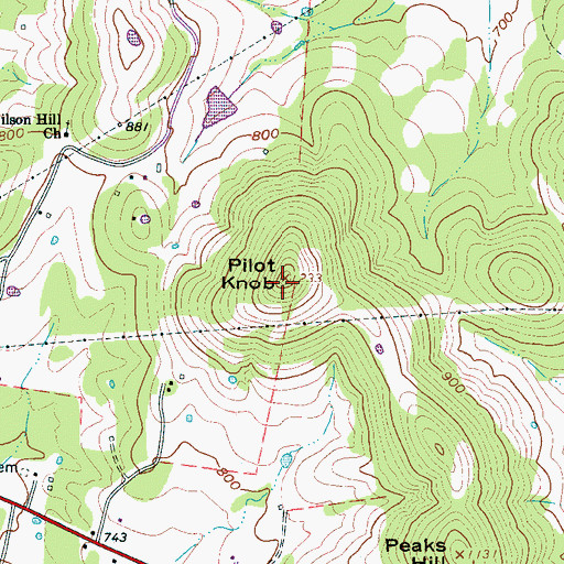 Topographic Map of Pilot Knob, TN