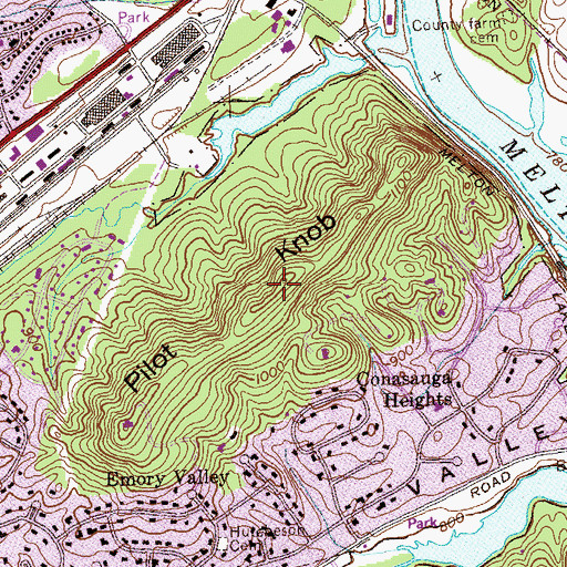 Topographic Map of Pilot Knob, TN