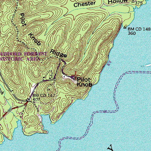 Topographic Map of Pilot Knob, TN
