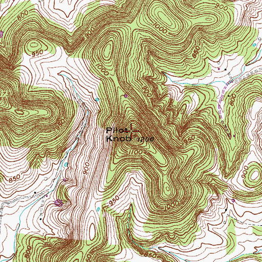Topographic Map of Pilot Knob, TN