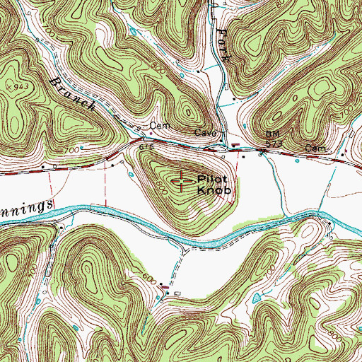 Topographic Map of Pilot Knob, TN