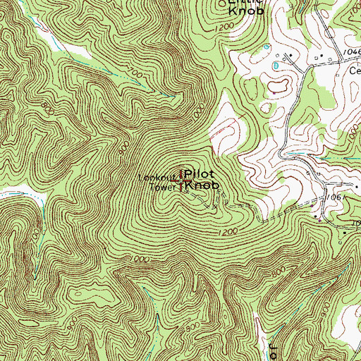 Topographic Map of Pilot Knob, TN