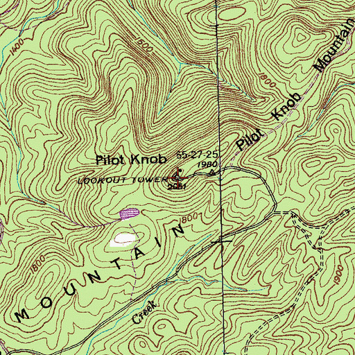 Topographic Map of Pilot Knob Mountain, TN