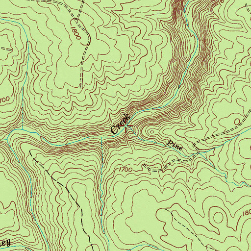 Topographic Map of Pine Branch, TN
