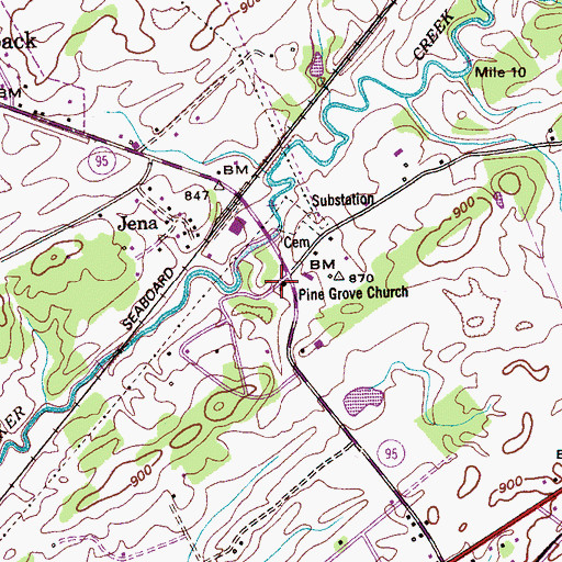 Topographic Map of Pine Grove Church, TN