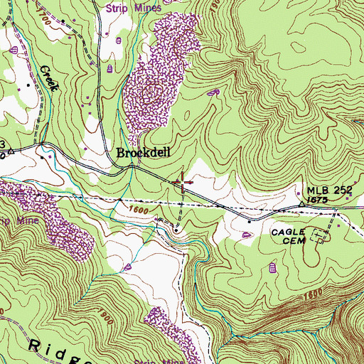 Topographic Map of Pine Grove School, TN