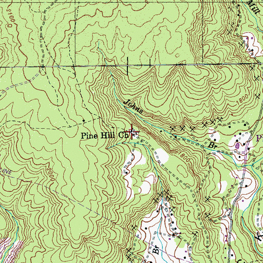 Topographic Map of Pine Hill Church, TN