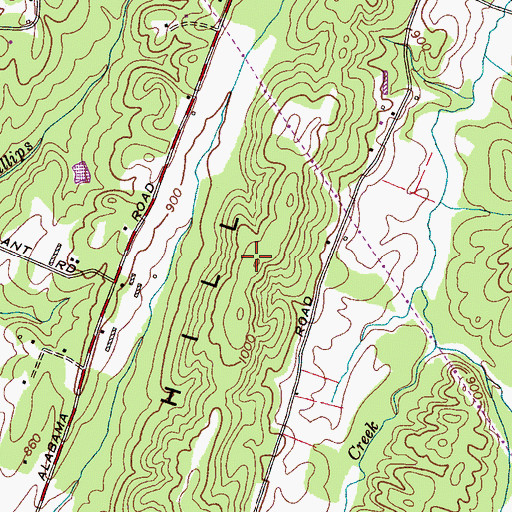 Topographic Map of Pine Hill Ridge, TN