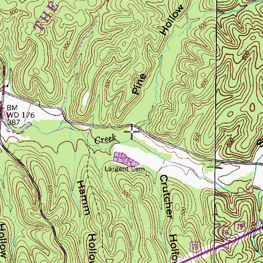 Topographic Map of Pine Hollow, TN