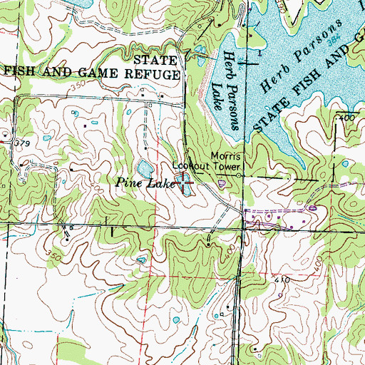 Topographic Map of Pine Lake, TN