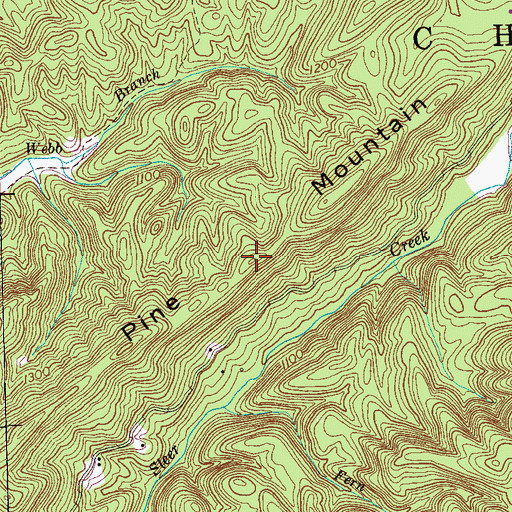 Topographic Map of Pine Mountain, TN