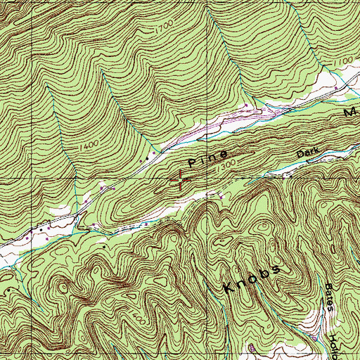 Topographic Map of Pine Mountain, TN