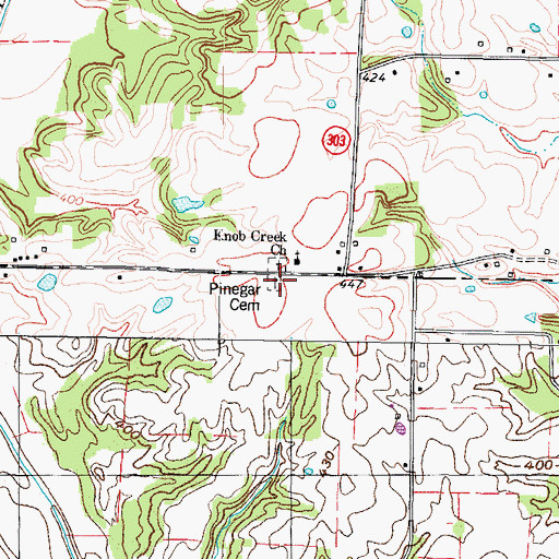 Topographic Map of Pinegar Cemetery, TN