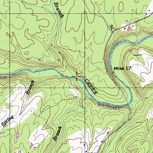 Topographic Map of Pinethicket Branch, TN