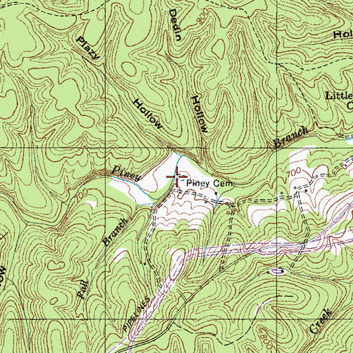 Topographic Map of Piney Cemetery, TN