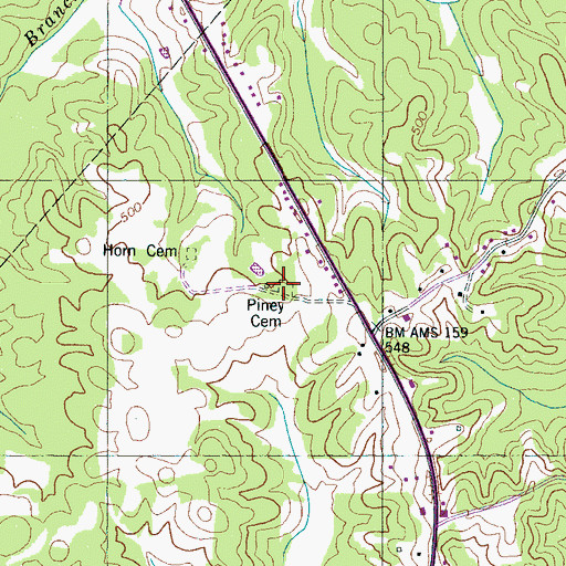 Topographic Map of Piney Cemetery, TN