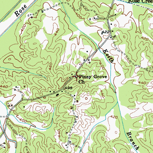 Topographic Map of Piney Grove Church, TN