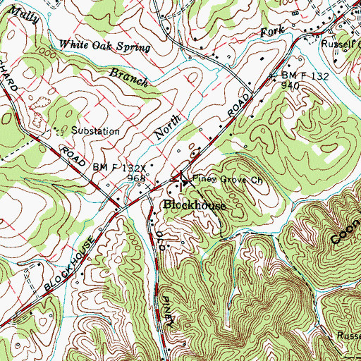 Topographic Map of Piney Grove Church, TN