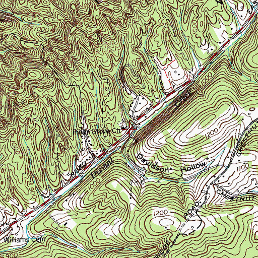 Topographic Map of Piney Grove Church, TN