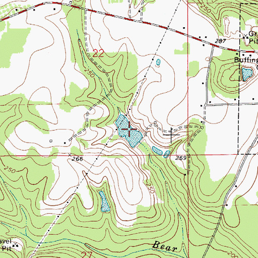 Topographic Map of Carter Lake, AL