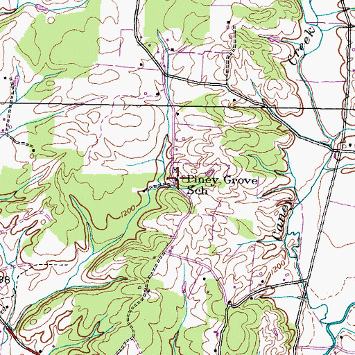 Topographic Map of Piney Grove School, TN