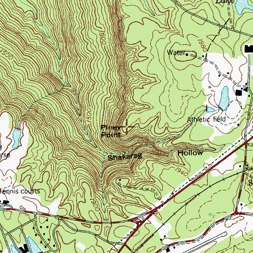 Topographic Map of Piney Point, TN