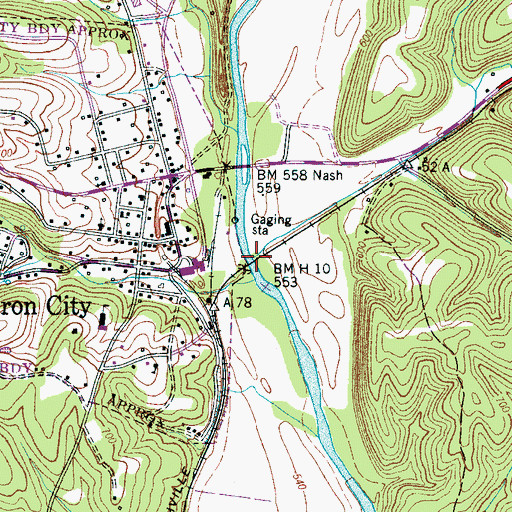 Topographic Map of Pinhook Branch, TN
