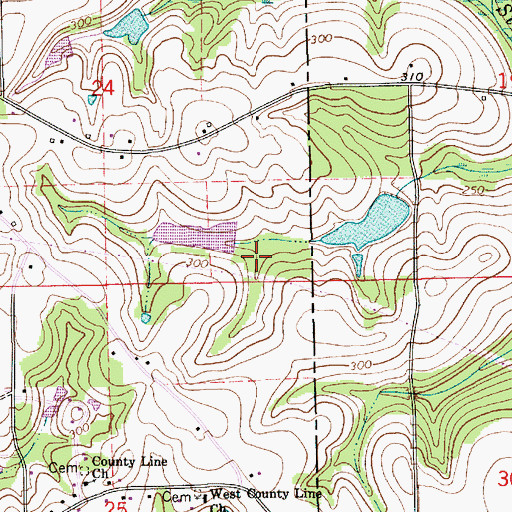 Topographic Map of Charles Gibeaut Lake Dam, AL