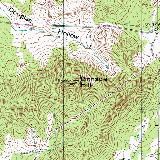 Topographic Map of Pinnacle Hill, TN