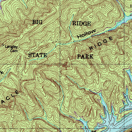 Topographic Map of Pinnacle Ridge, TN