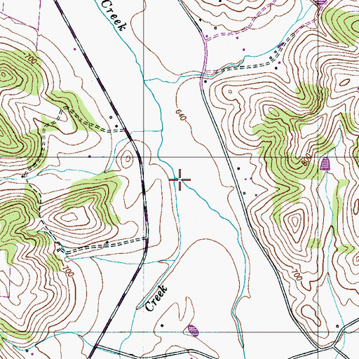 Topographic Map of Pinnel Creek, TN