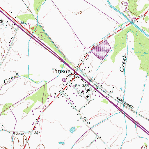 Topographic Map of Pinson, TN